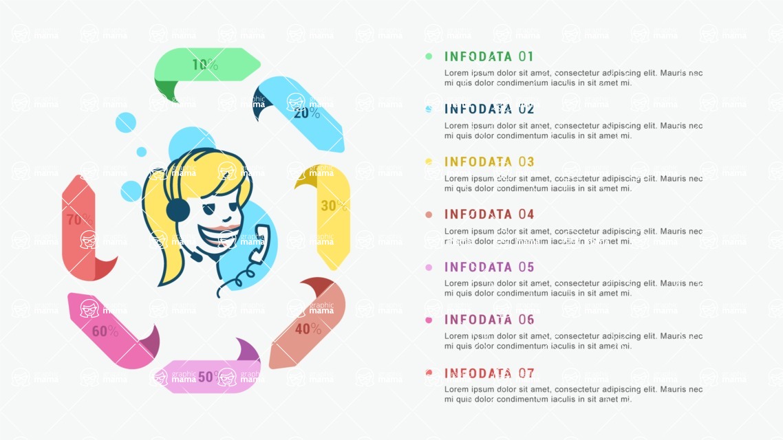 Infographic Templates Collection - Vector, Photoshop, PowerPoint, Google Slides - Infographic Template with Customer Support Illustration